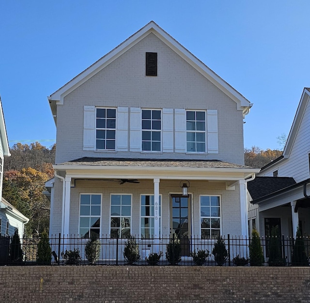 view of front of home featuring covered porch