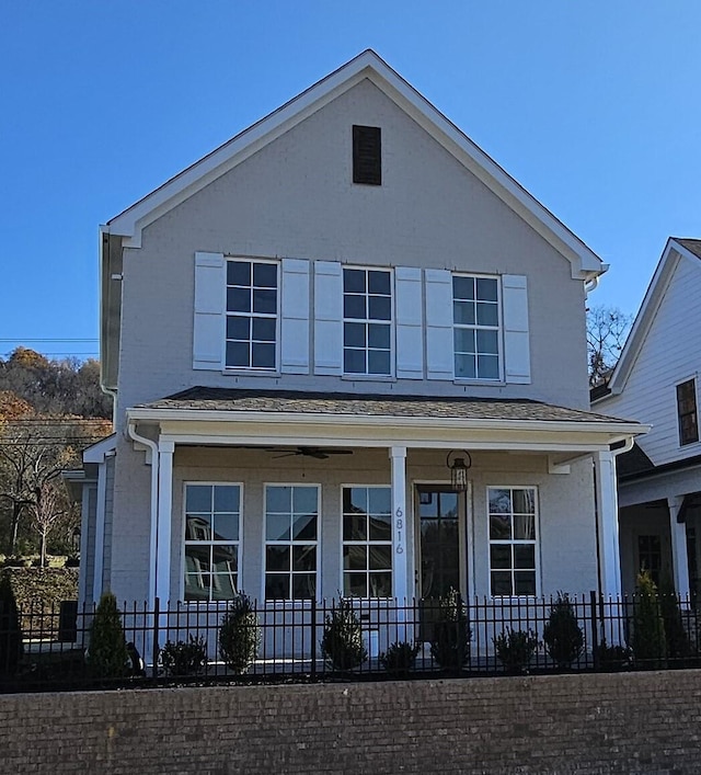 view of front of property with covered porch