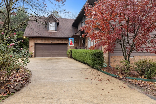 view of front of house with a garage