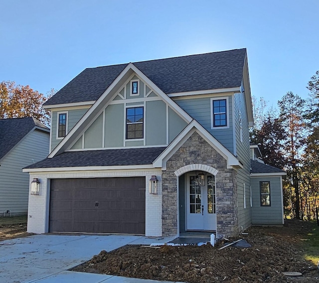 view of front facade featuring a garage