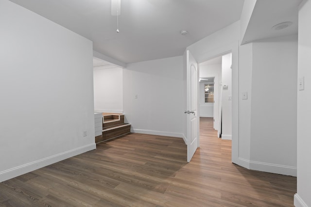 hall featuring wood-type flooring