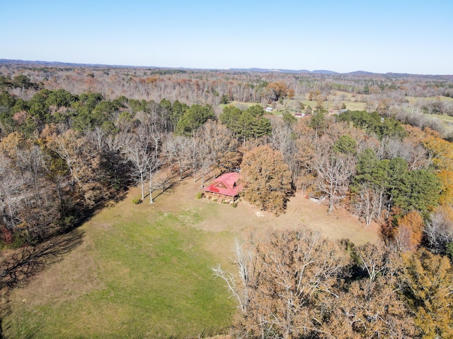 drone / aerial view with a rural view and a forest view