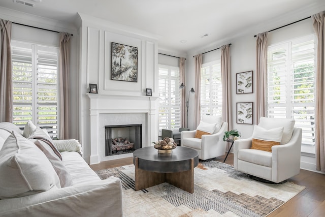 living room featuring wood-type flooring