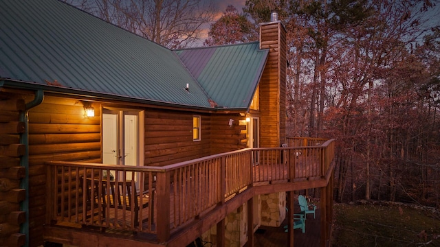 exterior space with a wooden deck