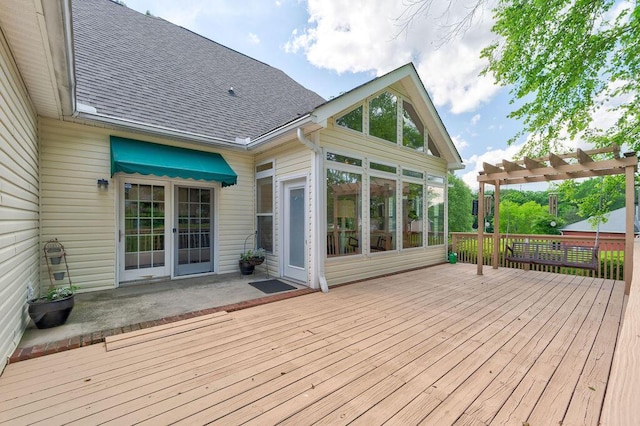 deck featuring a sunroom