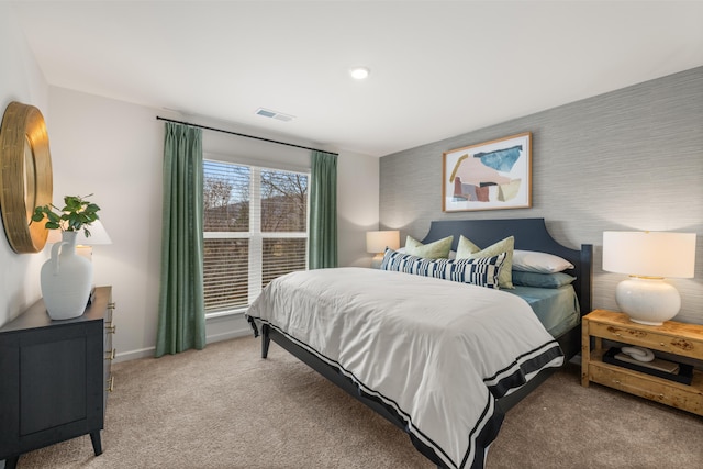 bedroom featuring carpet