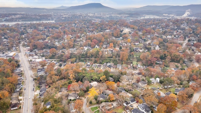 aerial view with a mountain view