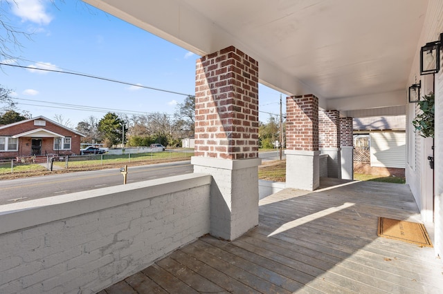 deck featuring a porch