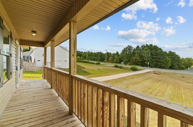 deck with a lawn