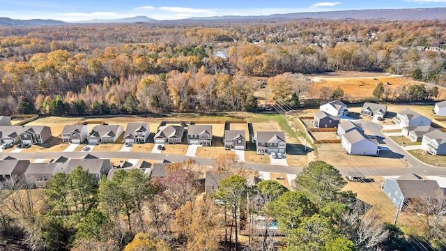 bird's eye view with a mountain view