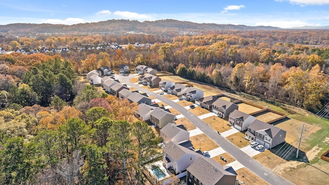 bird's eye view featuring a mountain view