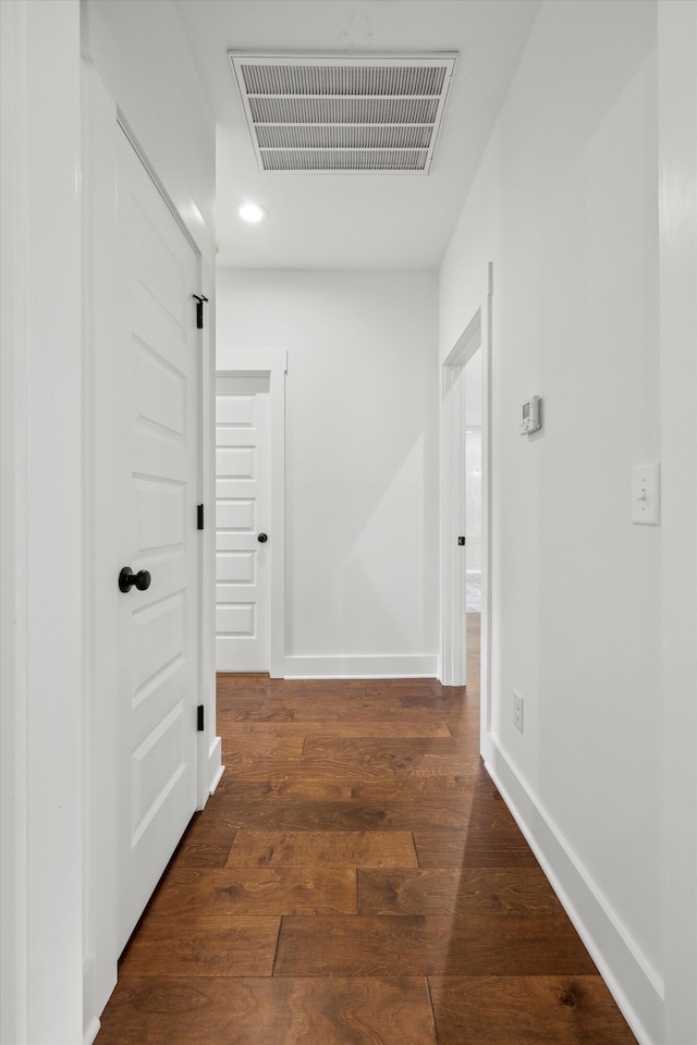 3511 Hawks Creek Dr, Apison, TN 37302 - hall with baseboards, visible vents, recessed lighting, and hardwood / wood-style flooring