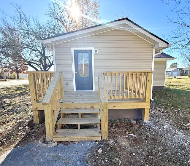 exterior space featuring a deck