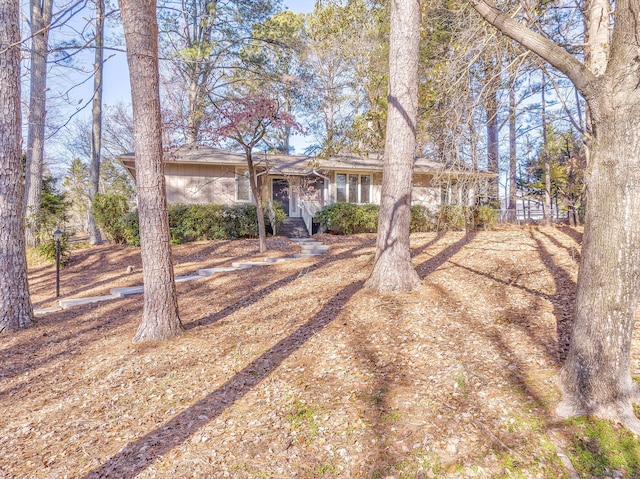 view of single story home