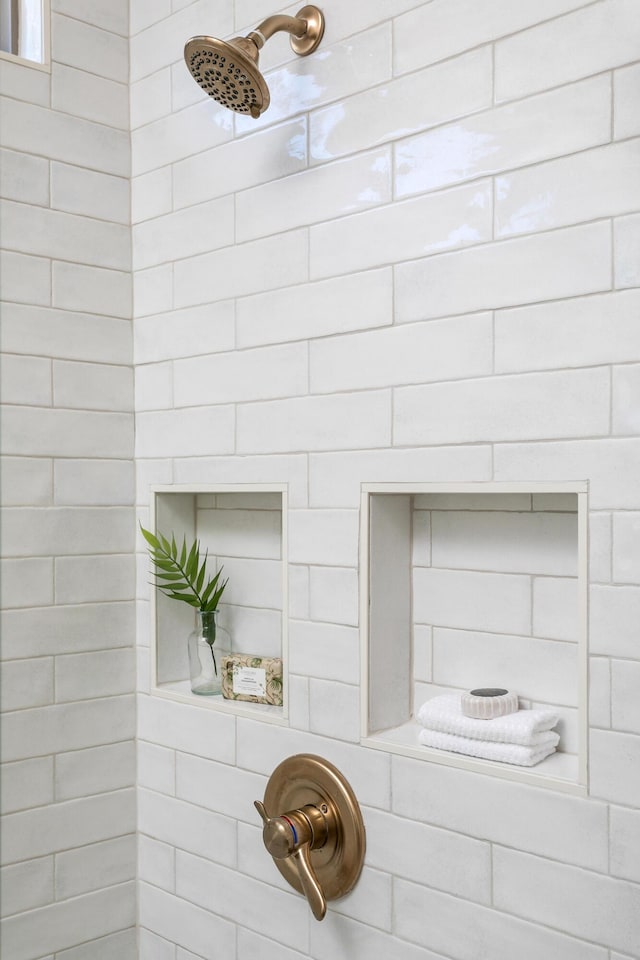 interior details with tiled shower