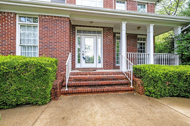 property entrance with a porch