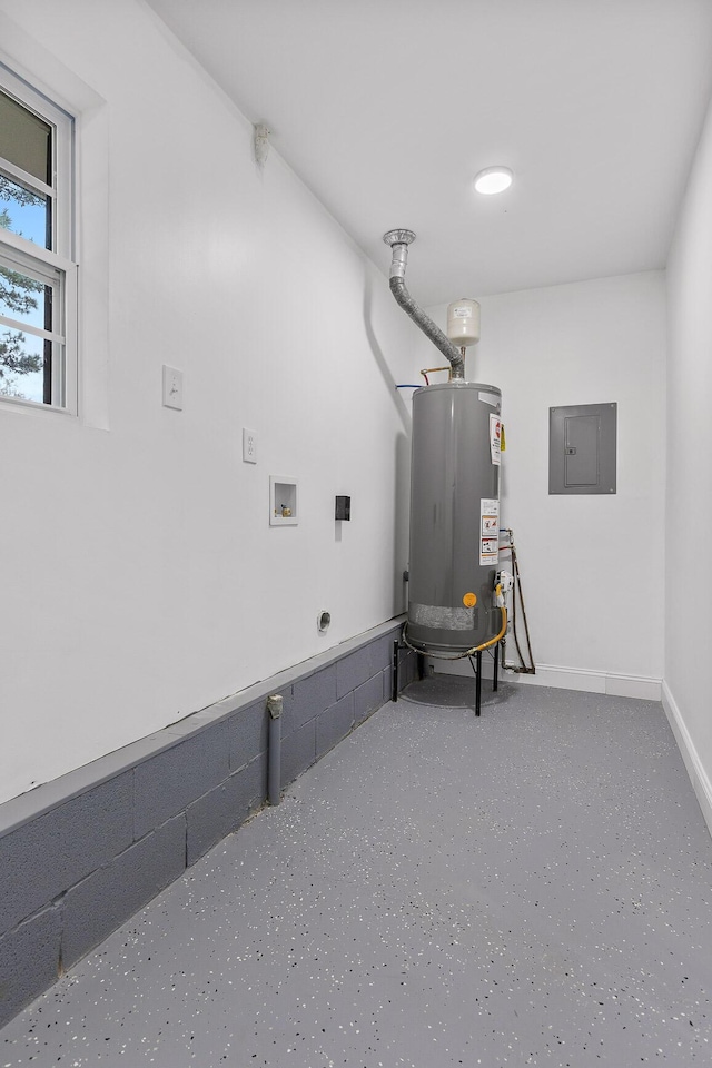 utilities with gas water heater and electric panel