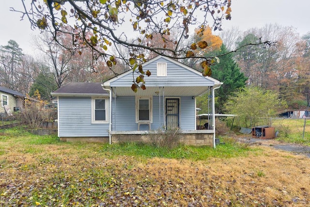 bungalow-style house with a porch