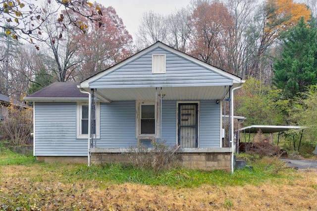 bungalow-style house with a porch