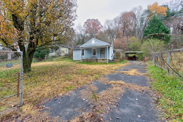 view of front of property with a porch