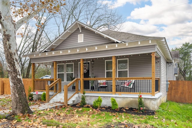 view of front of house featuring covered porch