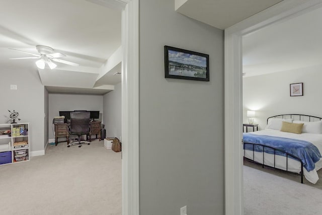 425 Wildewood Trl, Chickamauga, GA 30707 - carpeted bedroom with baseboards and a ceiling fan