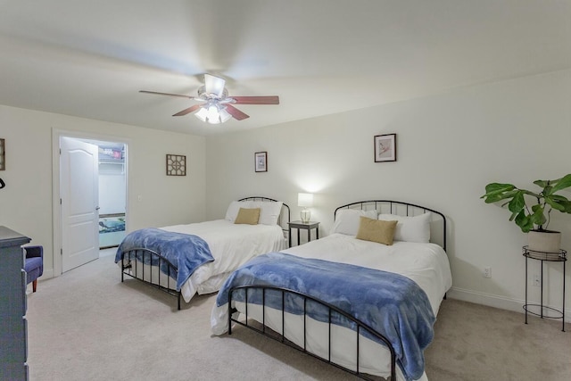 425 Wildewood Trl, Chickamauga, GA 30707 - bedroom with carpet flooring, baseboards, and ceiling fan