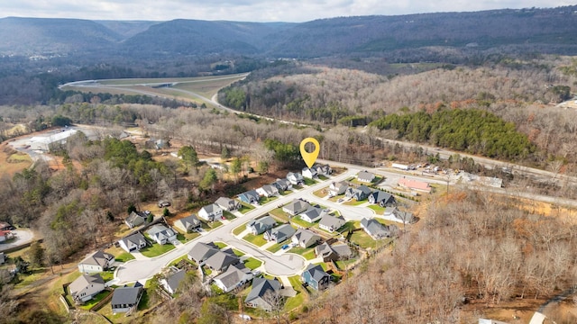 drone / aerial view with a mountain view