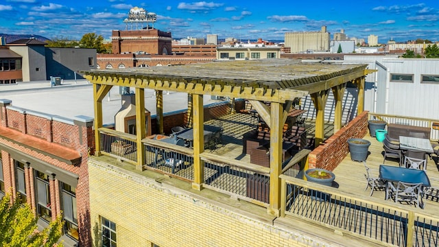 deck with a view of city