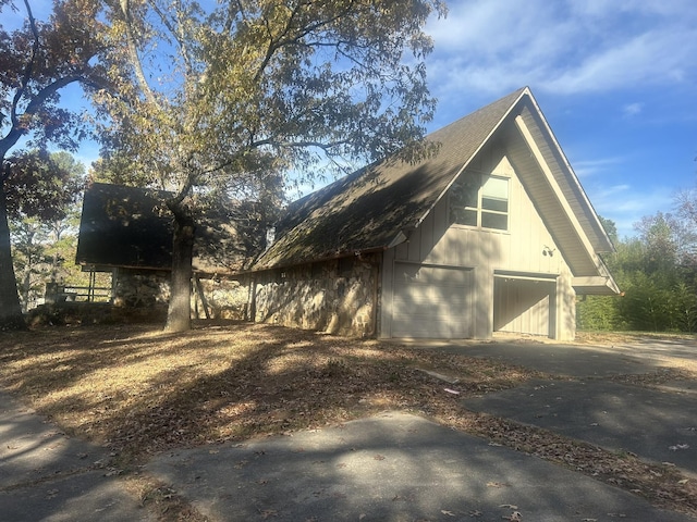 view of home's exterior featuring a garage