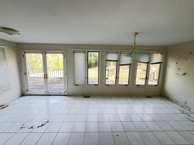 interior space featuring light tile patterned floors