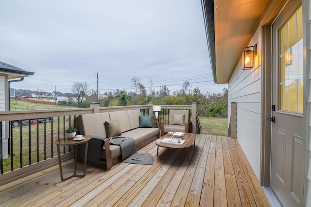 deck with outdoor lounge area