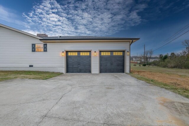 view of garage