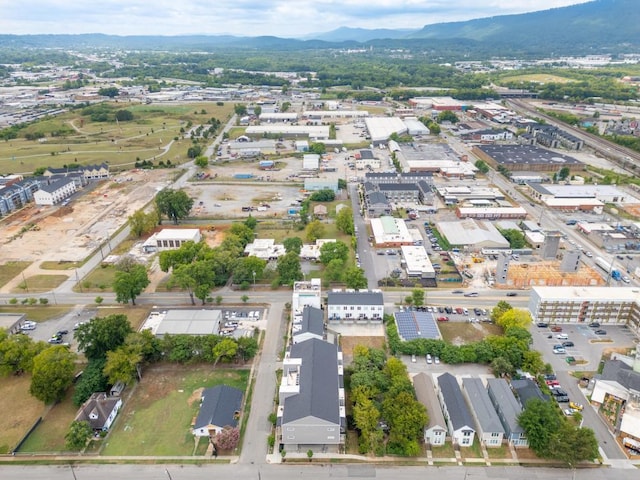 bird's eye view with a mountain view