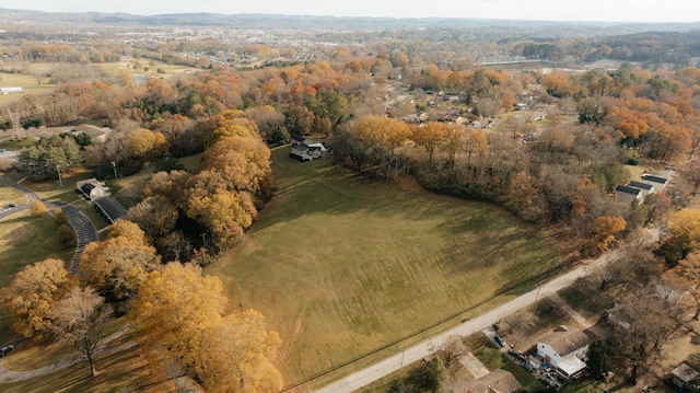 drone / aerial view with a rural view