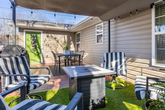 view of patio featuring a wooden deck