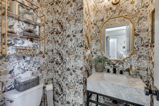 bathroom with vanity and toilet