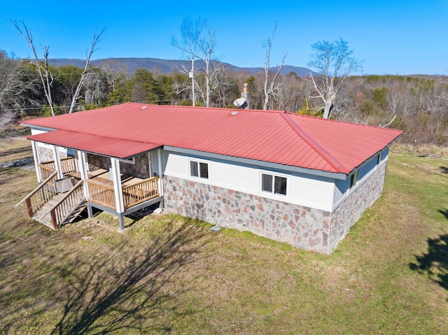 exterior space featuring a mountain view