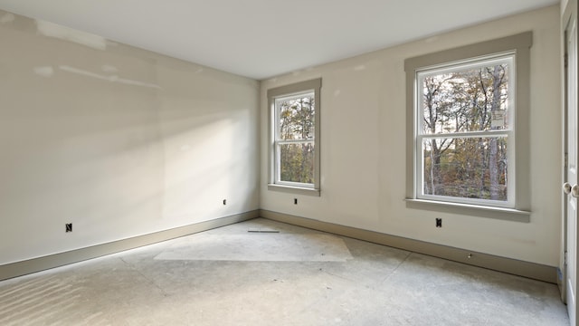 spare room with a wealth of natural light