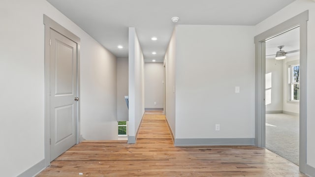 hallway featuring light hardwood / wood-style floors