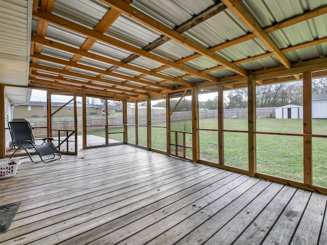 view of unfurnished sunroom