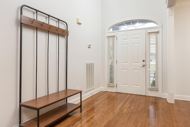 foyer with hardwood / wood-style floors