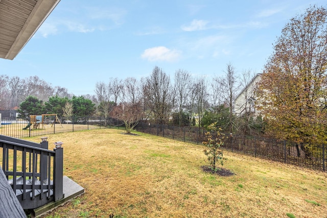 view of yard featuring a playground