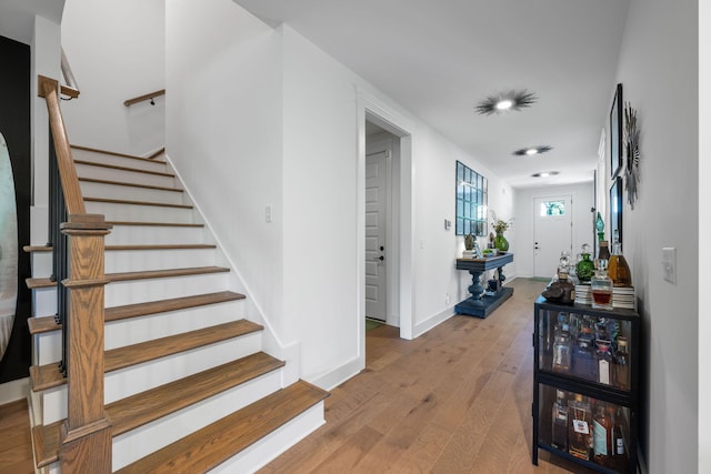 entrance foyer featuring light hardwood / wood-style flooring