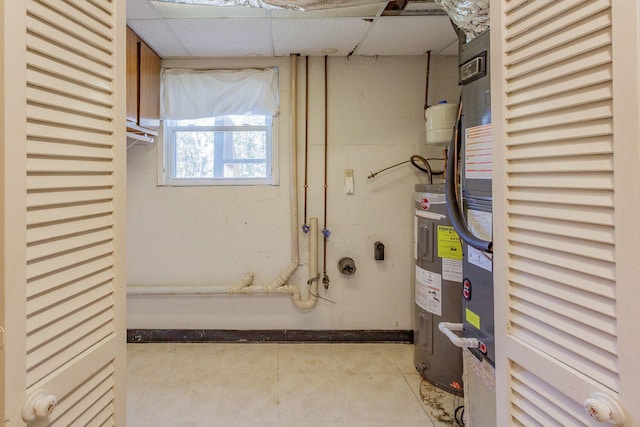 interior space featuring electric water heater