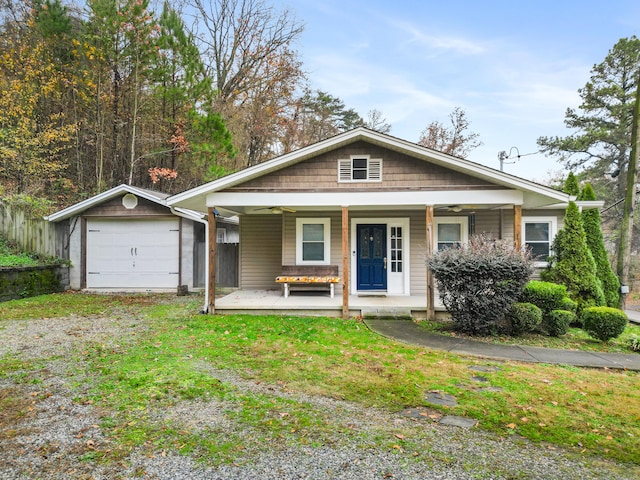 view of front of house featuring a front lawn and a porch