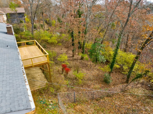 view of yard featuring a deck