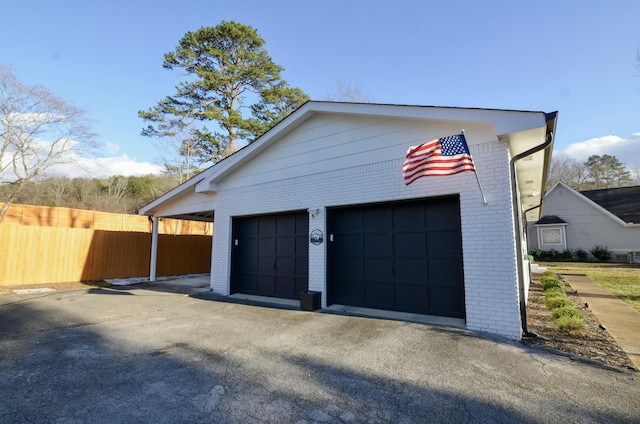 view of garage