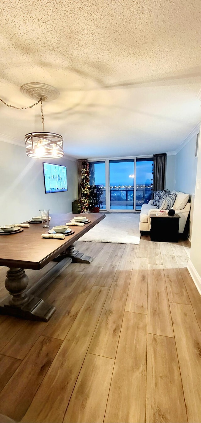 interior space featuring light hardwood / wood-style flooring and a textured ceiling