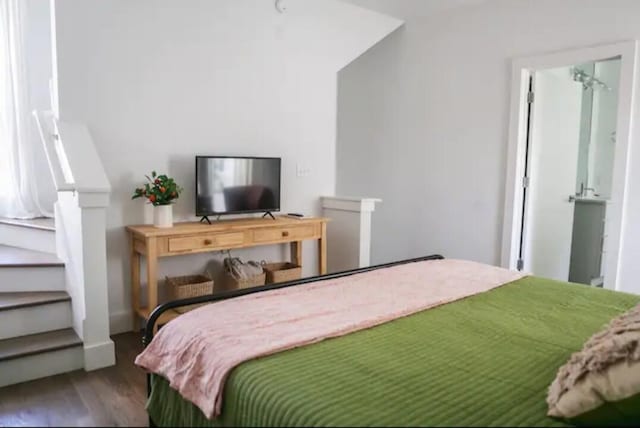 bedroom featuring hardwood / wood-style flooring